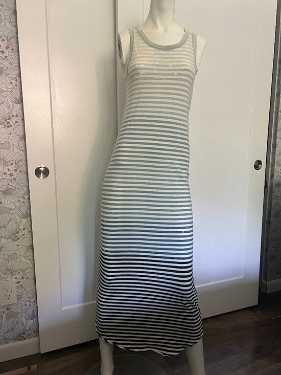 Ag Adriano Goldschmied Dresses & Skirts - AG Adriano Goldschmied Ombré Striped Distressed Paint Splatter Maxi Dress